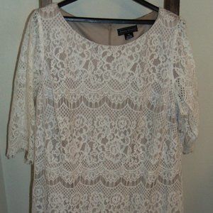 Knee Length A-line White Lace Dress